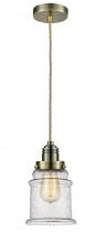  100AB-10RE-2H-AB-G184 - Winchester - 1 Light - 8 inch - Antique Brass - Cord hung - Mini Pendant
