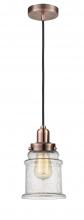  100AC-10BK-0H-AC-G184 - Whitney - 1 Light - 8 inch - Antique Copper - Cord hung - Mini Pendant