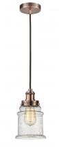  100AC-10BR-1H-AC-G184 - Edison - 1 Light - 8 inch - Antique Copper - Cord hung - Mini Pendant