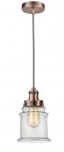  100AC-10BW-1H-AC-G184 - Edison - 1 Light - 8 inch - Antique Copper - Cord hung - Mini Pendant