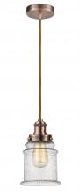  100AC-10CR-1H-AC-G184 - Edison - 1 Light - 8 inch - Antique Copper - Cord hung - Mini Pendant