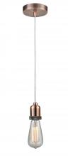  100AC-10W-0AC - Whitney - 1 Light - 2 inch - Antique Copper - Cord hung - Mini Pendant