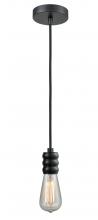  100BK-10BK-5BK - Gatsby - 1 Light - 2 inch - Matte Black - Cord hung - Mini Pendant