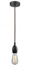  100BK-10BR-3BK - Chelsea - 1 Light - 2 inch - Matte Black - Cord hung - Mini Pendant