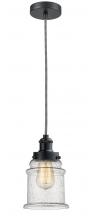  100BK-10BW-1H-BK-G184 - Edison - 1 Light - 8 inch - Matte Black - Cord hung - Mini Pendant