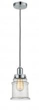  100PC-10GY-0H-PC-G184 - Whitney - 1 Light - 8 inch - Polished Chrome - Cord hung - Mini Pendant