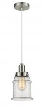  100SN-10W-0H-SN-G184 - Whitney - 1 Light - 8 inch - Satin Nickel - Cord hung - Mini Pendant