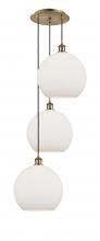  113B-3P-AB-G121-12 - Athens - 3 Light - 18 inch - Antique Brass - Cord Hung - Multi Pendant