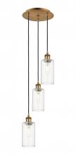  113B-3P-BB-G434-7CL - Crown Point - 3 Light - 13 inch - Brushed Brass - Multi Pendant