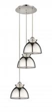  113B-3P-PN-M14-PN - Adirondack - 3 Light - 15 inch - Polished Nickel - Cord hung - Multi Pendant