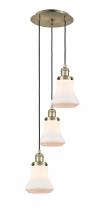  113F-3P-AB-G191 - Bellmont - 3 Light - 13 inch - Antique Brass - Cord hung - Multi Pendant