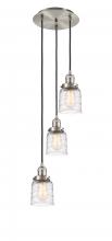  113F-3P-SN-G513 - Bell - 3 Light - 12 inch - Brushed Satin Nickel - Cord hung - Multi Pendant