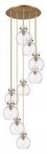  119-410-1PS-BB-G410-8CL - Newton Sphere - 9 Light - 22 inch - Brushed Brass - Multi Pendant