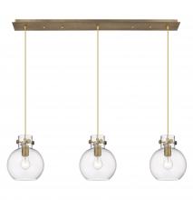  123-410-1PS-BB-G410-8CL - Newton Sphere - 3 Light - 40 inch - Brushed Brass - Linear Pendant