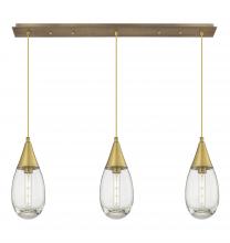  123-450-1P-BB-G450-6CL - Malone - 3 Light - 38 inch - Brushed Brass - Linear Pendant