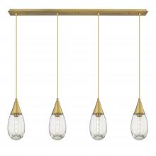  124-450-1P-BB-G450-6CL - Malone - 4 Light - 50 inch - Brushed Brass - Linear Pendant
