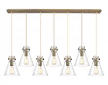  127-410-1PS-BB-G411-8SDY - Newton Cone - 7 Light - 52 inch - Brushed Brass - Linear Pendant