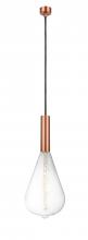  198-1P-AC-BB164LED - Edison - 1 Light - 7 inch - Antique Copper - Cord hung - Mini Pendant
