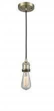  200C-AB-LED - Bare Bulb - 1 Light - 3 inch - Antique Brass - Cord hung - Mini Pendant