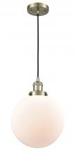  201C-AB-G201-10-LED - Beacon - 1 Light - 10 inch - Antique Brass - Cord hung - Mini Pendant