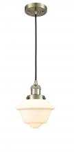  201C-AB-G531-LED - Oxford - 1 Light - 7 inch - Antique Brass - Cord hung - Mini Pendant