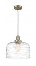  201C-AB-G713-L-LED - Bell - 1 Light - 12 inch - Antique Brass - Cord hung - Mini Pendant