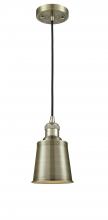  201C-AB-M9-AB-LED - Addison - 1 Light - 5 inch - Antique Brass - Cord hung - Mini Pendant