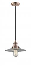  201C-AC-G2-LED - Halophane - 1 Light - 9 inch - Antique Copper - Cord hung - Mini Pendant