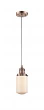  201C-AC-G311-LED - Dover - 1 Light - 5 inch - Antique Copper - Cord hung - Mini Pendant