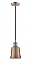  201C-AC-M9-AC-LED - Addison - 1 Light - 5 inch - Antique Copper - Cord hung - Mini Pendant