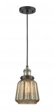  201C-BAB-G146-LED - Chatham - 1 Light - 7 inch - Black Antique Brass - Cord hung - Mini Pendant