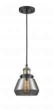  201C-BAB-G173-LED - Fulton - 1 Light - 7 inch - Black Antique Brass - Cord hung - Mini Pendant