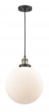  201C-BAB-G201-12-LED - Beacon - 1 Light - 12 inch - Black Antique Brass - Cord hung - Mini Pendant