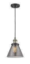  201C-BAB-G43-LED - Cone - 1 Light - 8 inch - Black Antique Brass - Cord hung - Mini Pendant