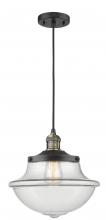  201C-BAB-G542 - Oxford - 1 Light - 12 inch - Black Antique Brass - Cord hung - Mini Pendant