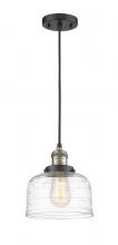  201C-BAB-G713-LED - Bell - 1 Light - 8 inch - Black Antique Brass - Cord hung - Mini Pendant