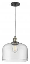  201C-BAB-G72-L-LED - Bell - 1 Light - 12 inch - Black Antique Brass - Cord hung - Mini Pendant