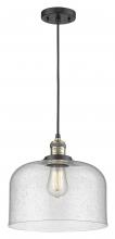  201C-BAB-G74-L - Bell - 1 Light - 12 inch - Black Antique Brass - Cord hung - Mini Pendant