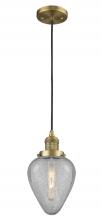  201C-BB-G165-LED - Geneseo - 1 Light - 7 inch - Brushed Brass - Cord hung - Mini Pendant