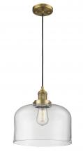  201C-BB-G72-L - Bell - 1 Light - 12 inch - Brushed Brass - Cord hung - Mini Pendant