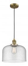  201C-BB-G74-L - Bell - 1 Light - 12 inch - Brushed Brass - Cord hung - Mini Pendant