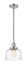  201C-PN-G713 - Bell - 1 Light - 8 inch - Polished Nickel - Cord hung - Mini Pendant