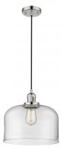  201C-PN-G72-L - Bell - 1 Light - 12 inch - Polished Nickel - Cord hung - Mini Pendant