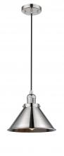  201C-PN-M10-PN - Briarcliff - 1 Light - 10 inch - Polished Nickel - Cord hung - Mini Pendant