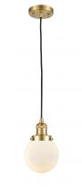 Innovations Lighting 201C-SG-G201-6-LED - Beacon - 1 Light - 6 inch - Satin Gold - Cord hung - Mini Pendant