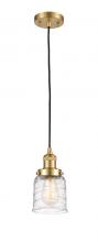 Innovations Lighting 201C-SG-G513-LED - Bell - 1 Light - 5 inch - Satin Gold - Cord hung - Mini Pendant