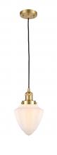 Innovations Lighting 201C-SG-G661-7-LED - Bullet - 1 Light - 7 inch - Satin Gold - Cord hung - Mini Pendant