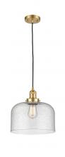  201C-SG-G74-L - Bell - 1 Light - 12 inch - Satin Gold - Cord hung - Mini Pendant