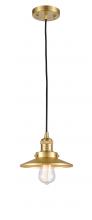 Innovations Lighting 201C-SG-M4-LED - Railroad - 1 Light - 8 inch - Satin Gold - Cord hung - Mini Pendant