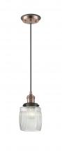  201CBP-ACBK-G302 - Colton - 1 Light - 6 inch - Antique Copper - Cord hung - Mini Pendant